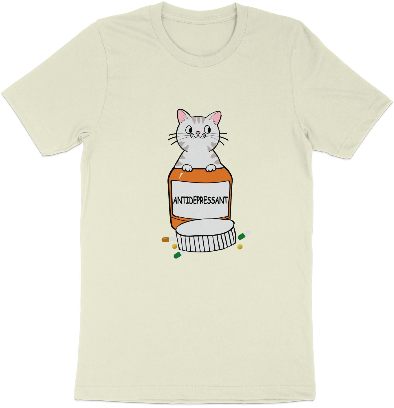 Purr-scription of Happiness - 'Antidepressant' Cat And Pill Bottle Sticker