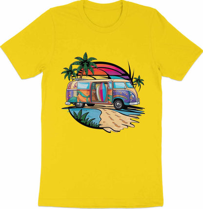 Surf's Up Sunset - Beach Van and Palm Trees Tee