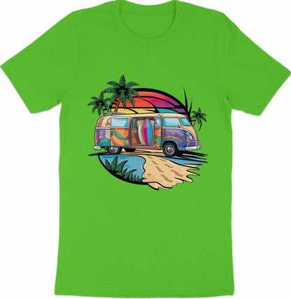 Surf's Up Sunset - Beach Van and Palm Trees Tee