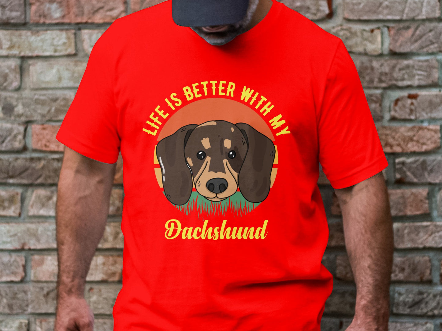 Grassy Gaze - 'Life is Better with My Dachshund' Circular Dog Tee