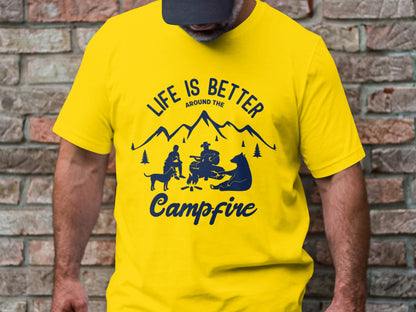 Life is Better Around the Campfire Cozy Campfire T-Shirt