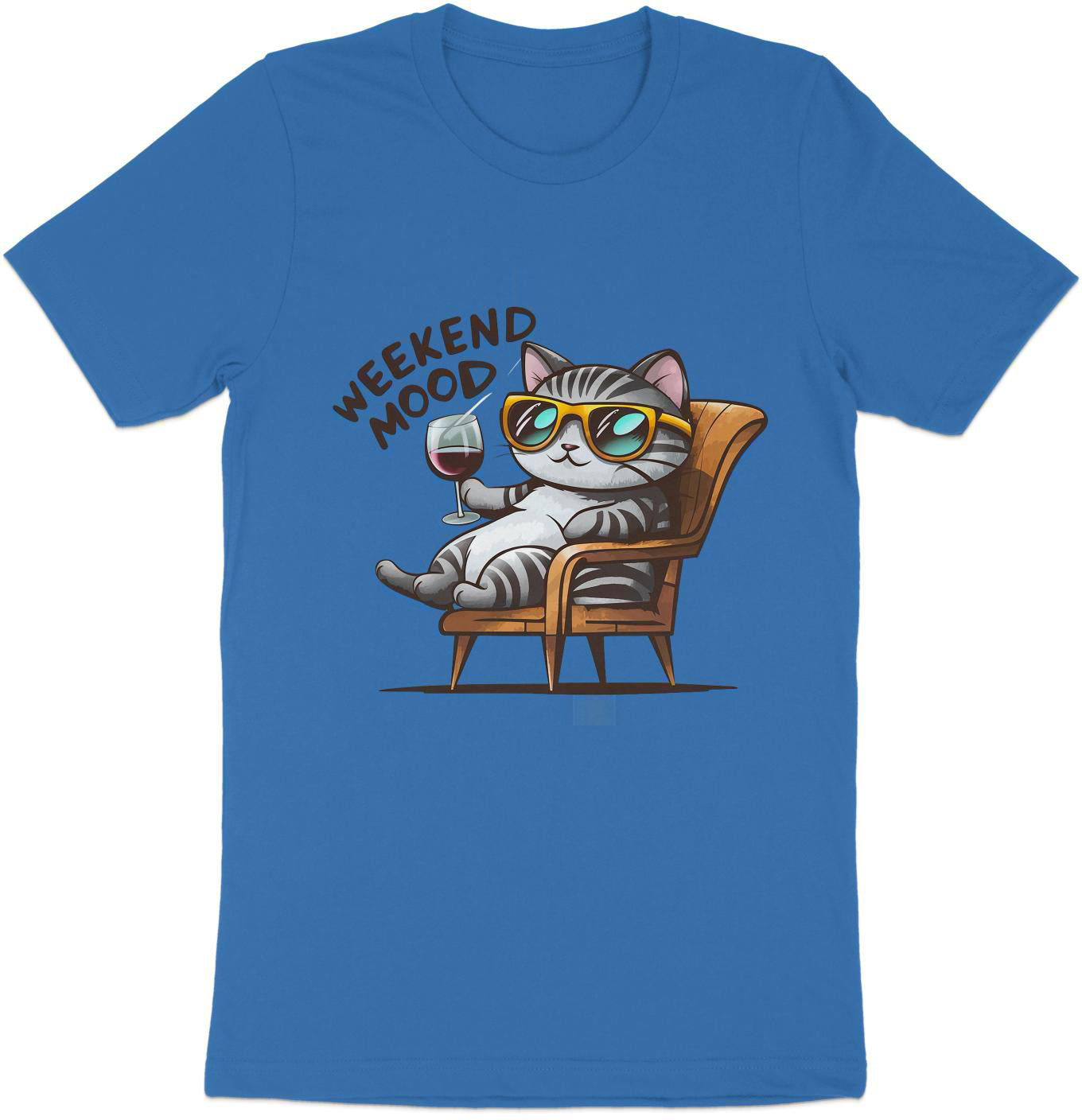 Wine Lover's Cat T-Shirt – Purr-fect Weekend Mood
