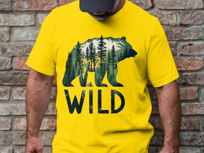 Wilderness Echo - Bear And Forest Vector Tee