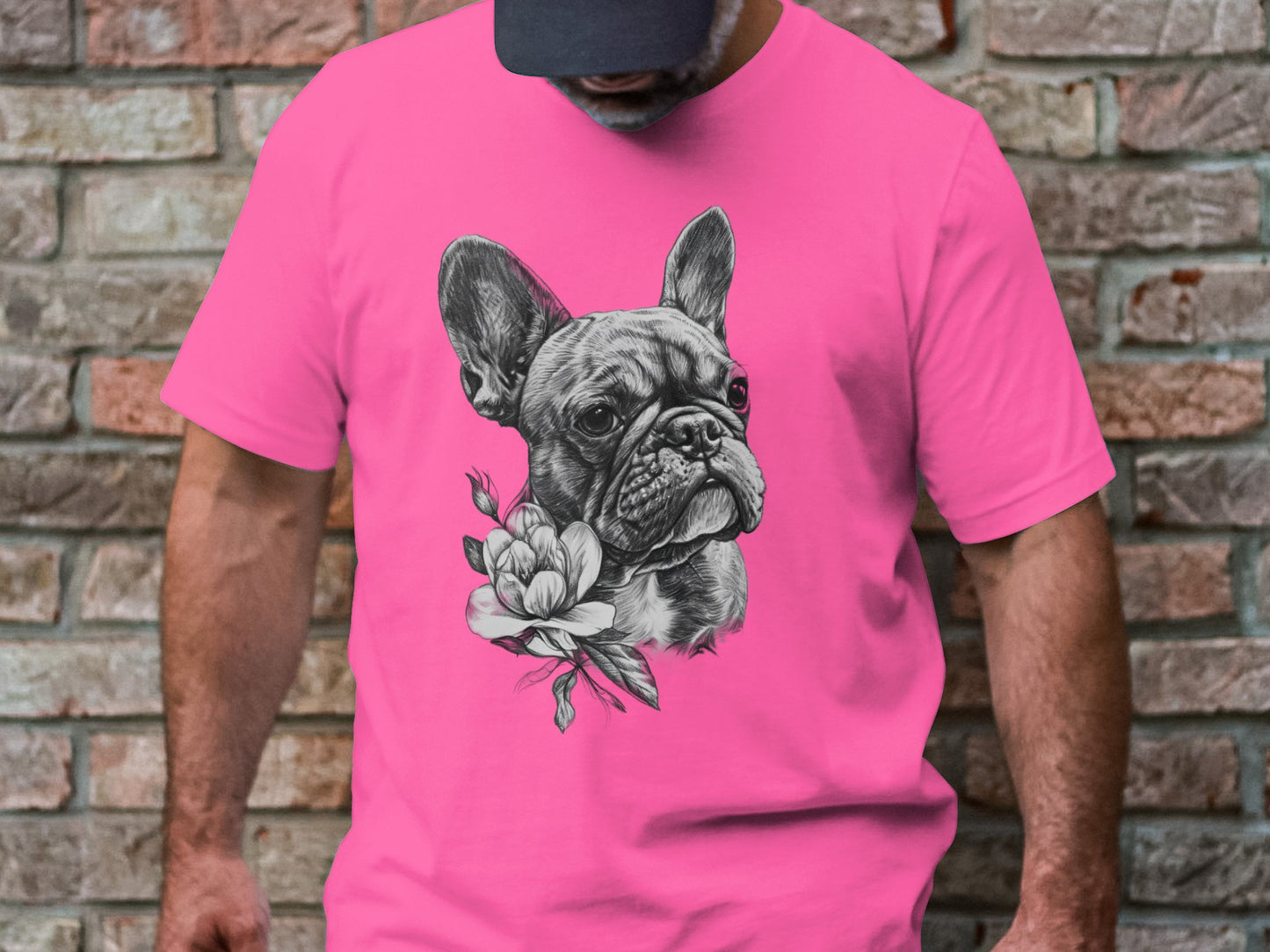 Frenchie Florals Tee - Elegance Meets Whimsy