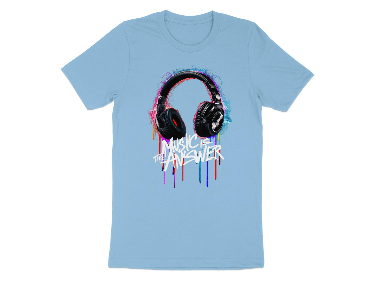 DJ Headphones - 'Music Is The Answer' Graffiti Headphones Tee