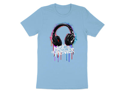 DJ Headphones - 'Music Is The Answer' Graffiti Headphones Tee