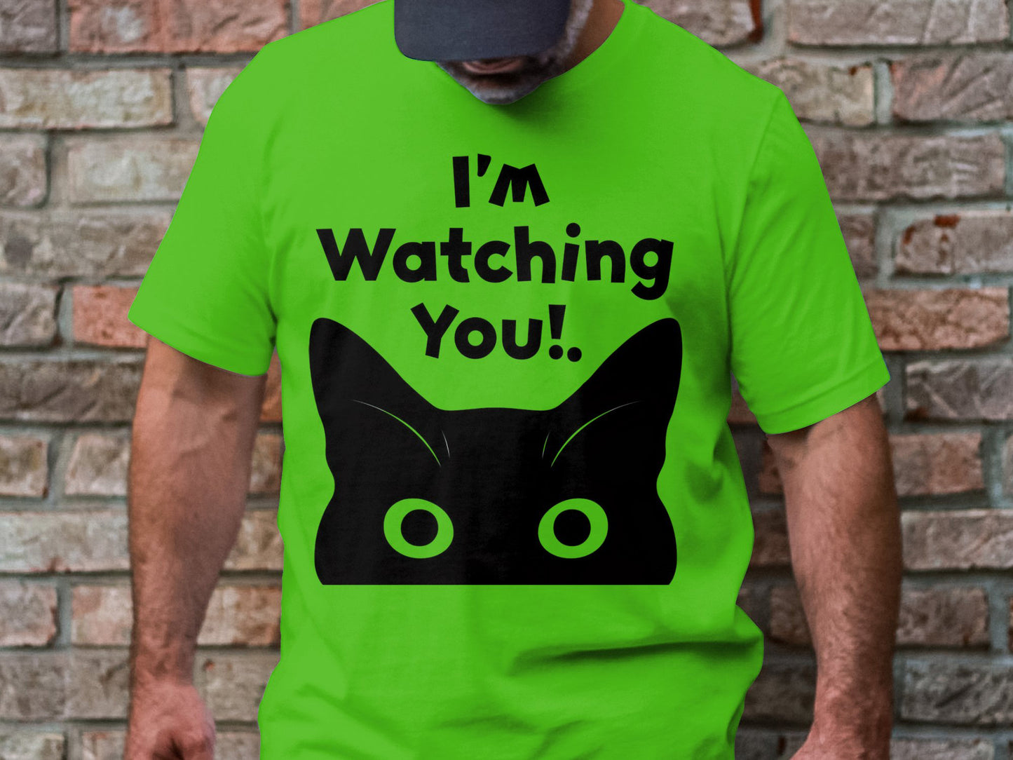 I'm Watching You! Cat Silhouette Tee - Whimsical Feline Fashion