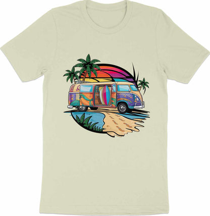 Surf's Up Sunset - Beach Van and Palm Trees Tee
