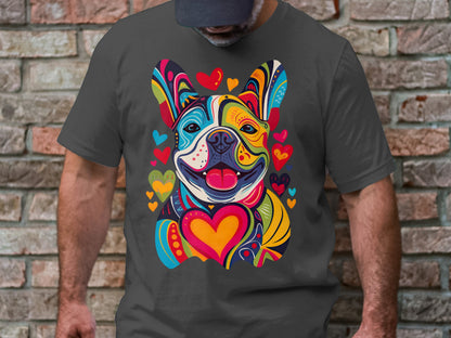 French Bulldog Festival of Hearts Tee - Vibrant & Loving
