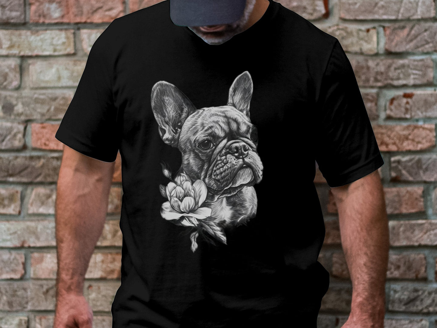 Frenchie Florals Tee - Elegance Meets Whimsy