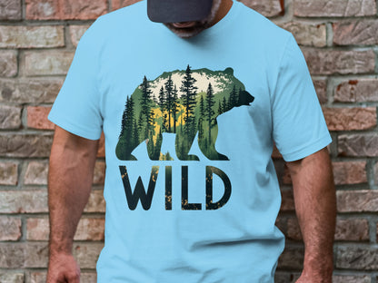 Wilderness Echo - Bear And Forest Vector Tee