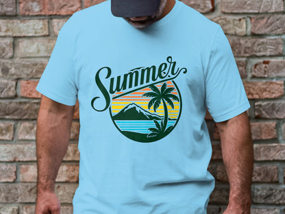 Summer Vibes - Tropical Sunset Graphic Tee
