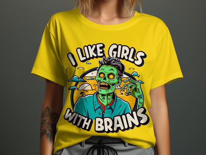 Undead Compliments T-Shirt – 'I Like Girls with Brains'"