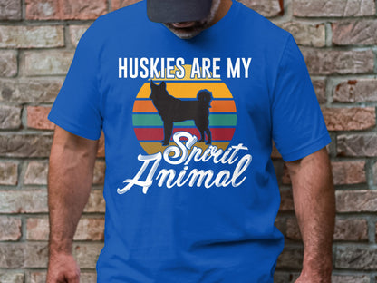 Retro Spirit Husky - 'Huskies are My Spirit Animal' Tee