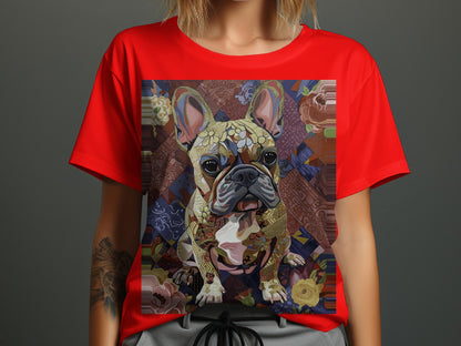Frenchie in Floral Tee - Petals of Personality