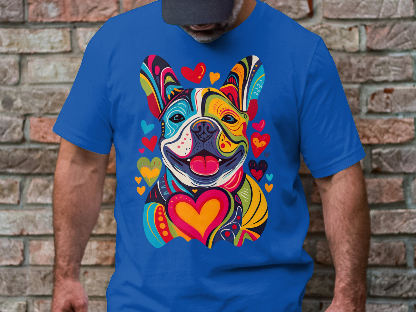 French Bulldog Festival of Hearts Tee - Vibrant & Loving