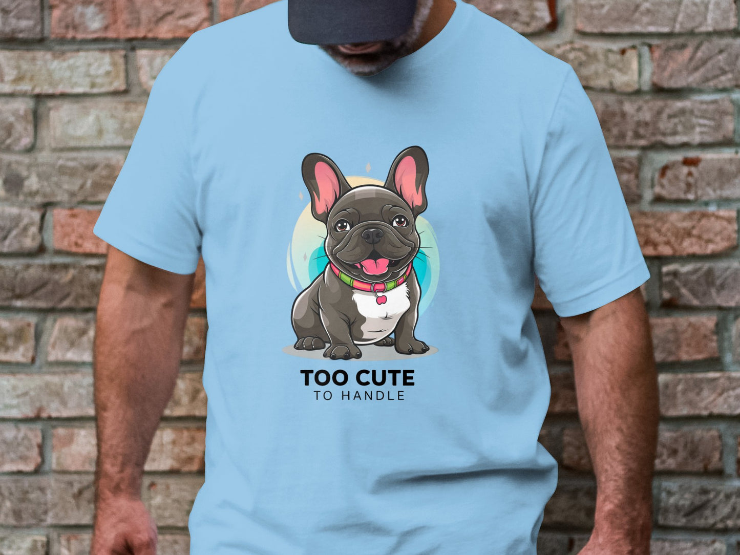 Too Cute Frenchie - French Bulldog Tee with Playful Charm