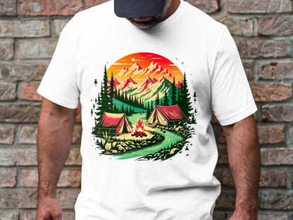 Bonfire Bliss by the River Tee – Embrace the Wilderness