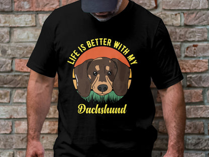 Grassy Gaze - 'Life is Better with My Dachshund' Circular Dog Tee