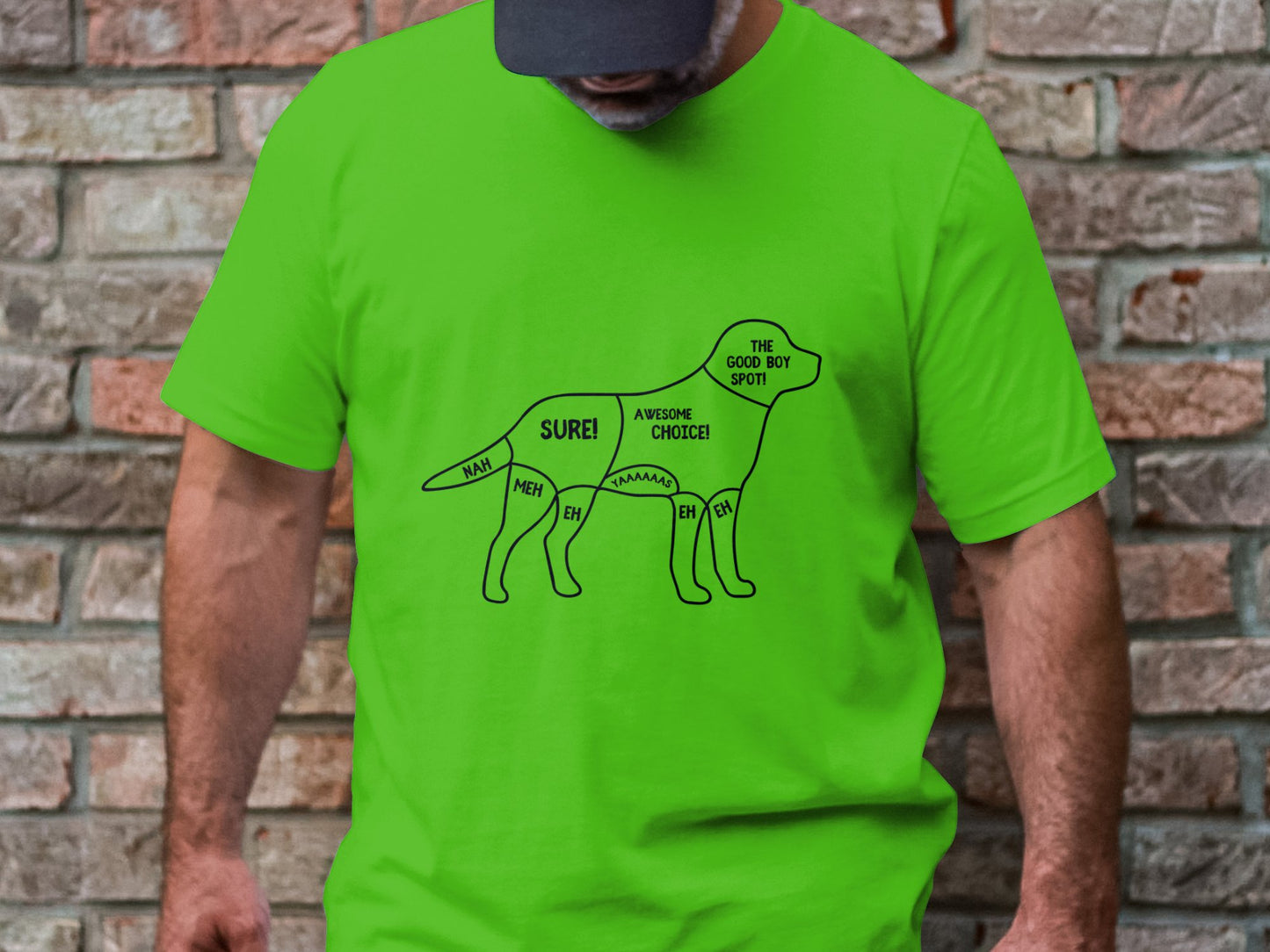Canine Caress Map - 'Scratch And Pet Guide' Comfort Zones Tee