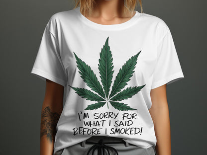 Herbal Apology - Humorous Cannabis Leaf Tee for Chill Vibes