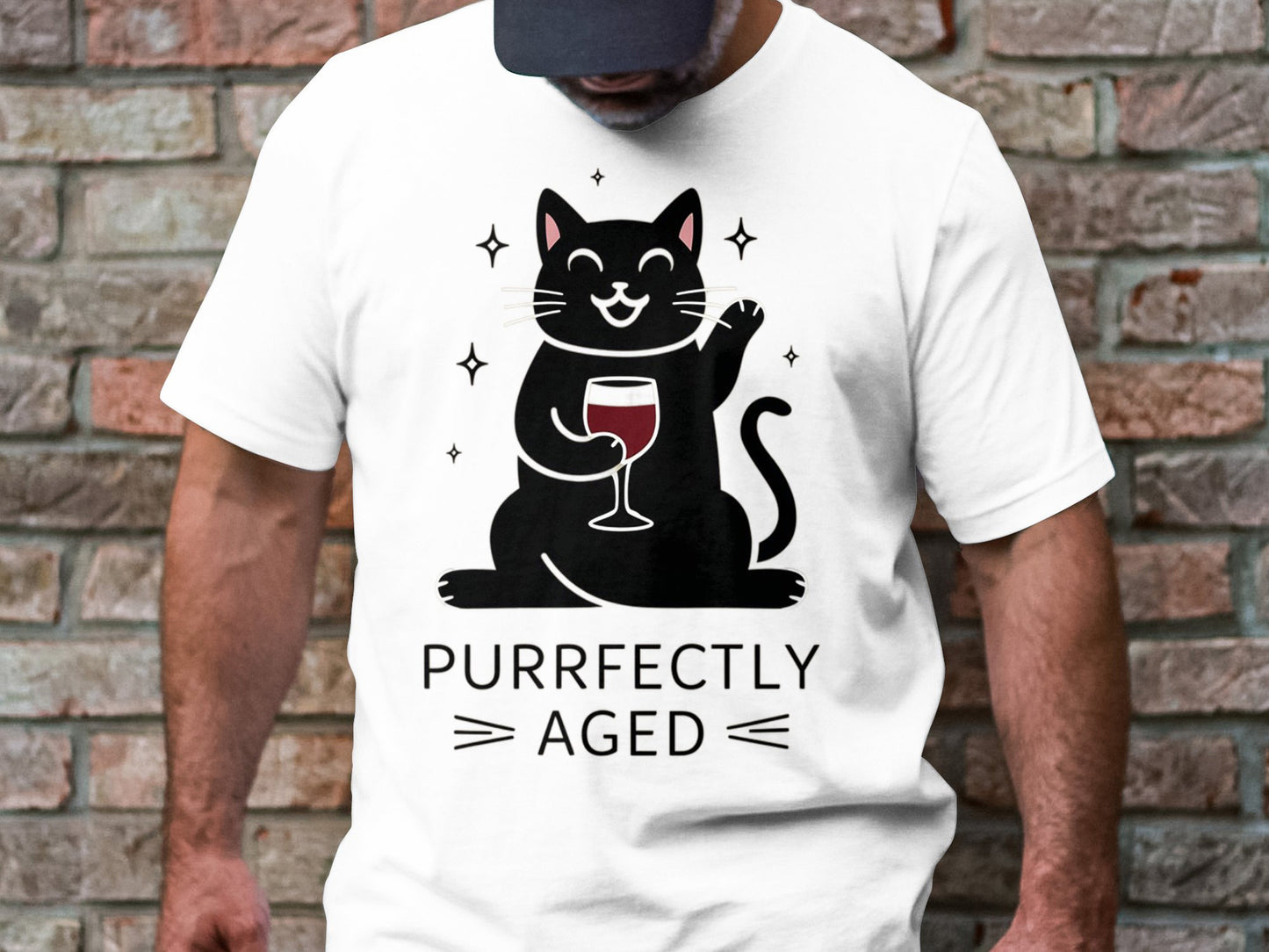 Purrfectly Aged - Wine Connoisseur Cat Tee