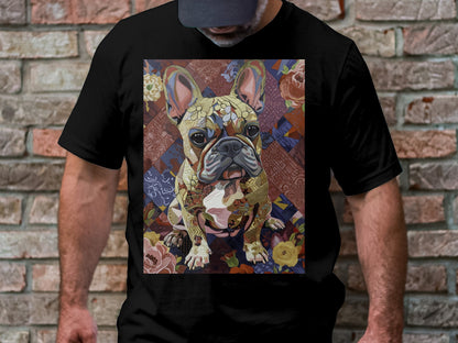 Frenchie in Floral Tee - Petals of Personality