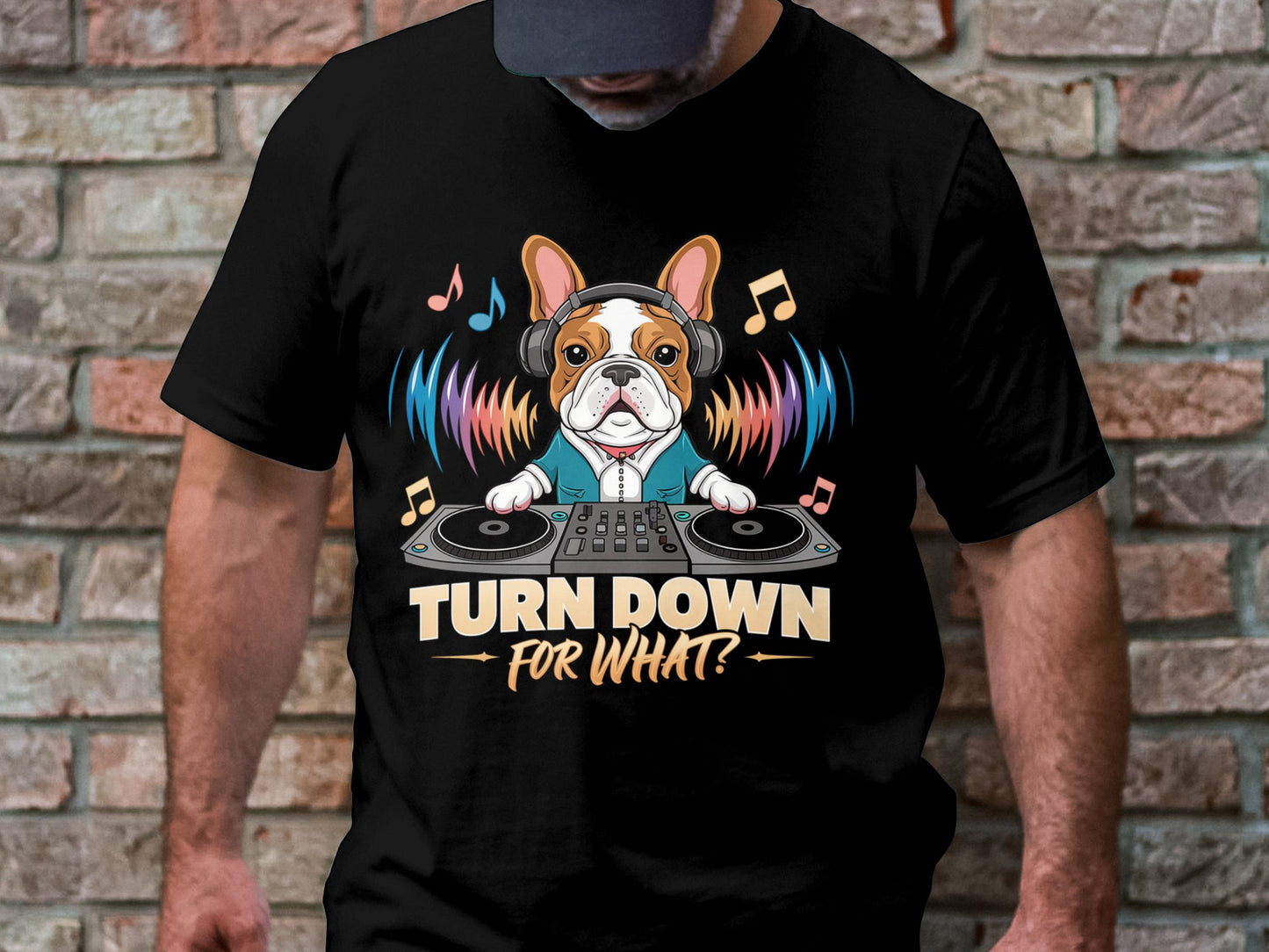 DJ French Bulldog T-Shirt - Turn Down for What Edition