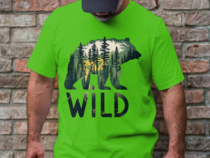 Wilderness Echo - Bear And Forest Vector Tee