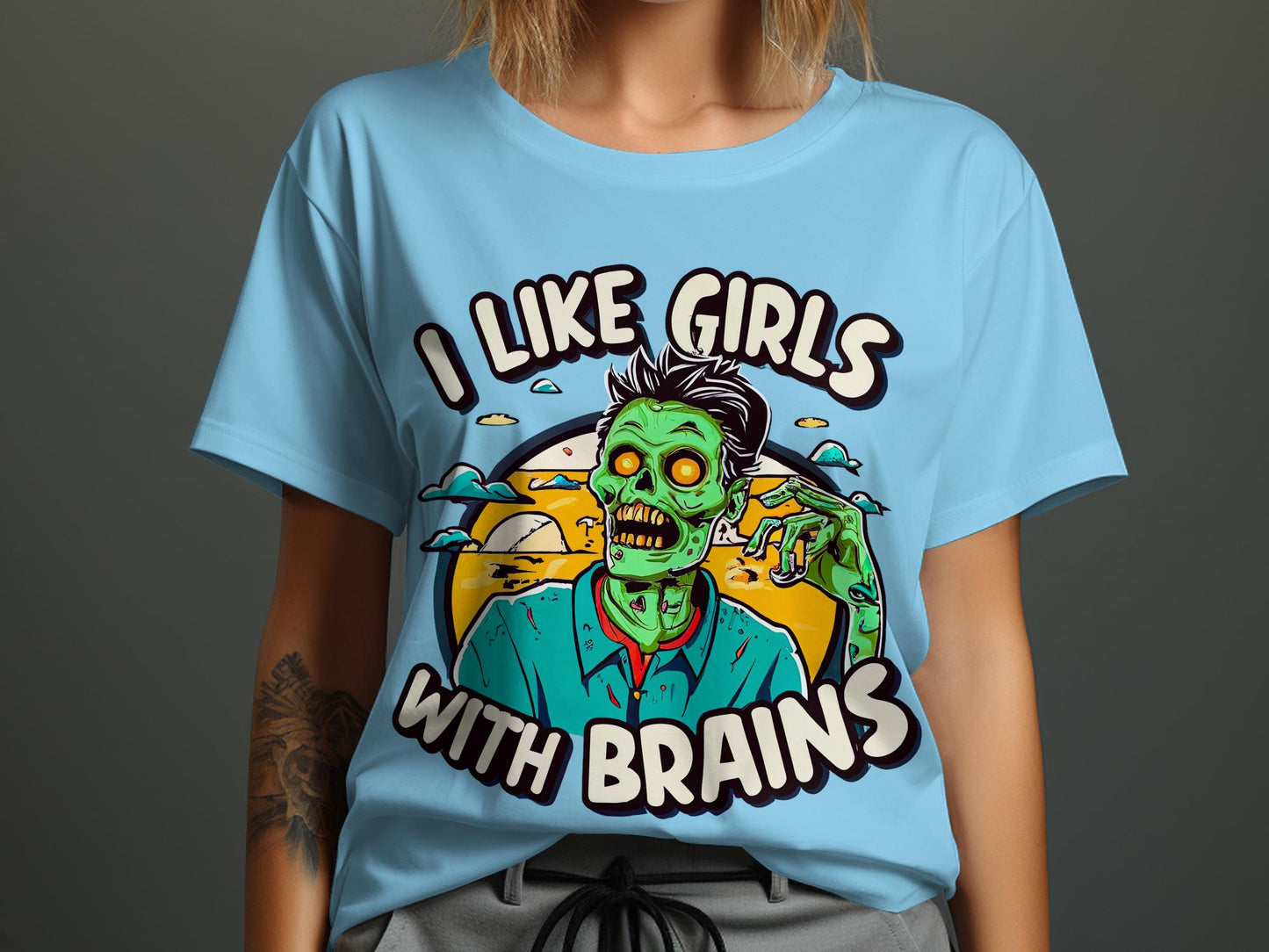 Undead Compliments T-Shirt – 'I Like Girls with Brains'"