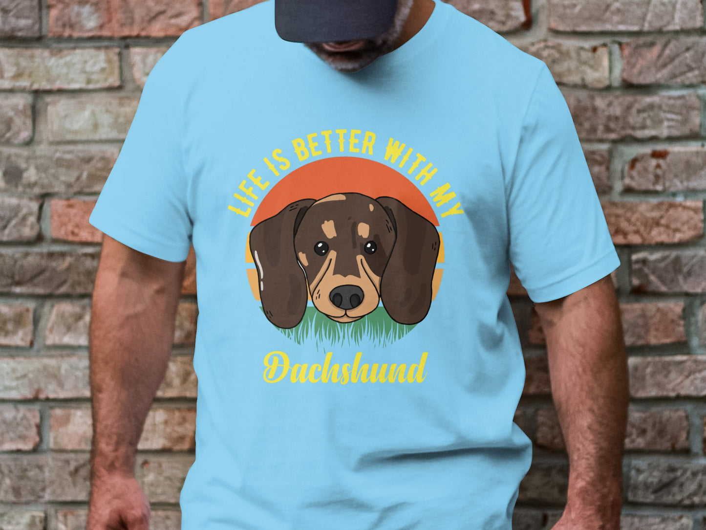 Grassy Gaze - 'Life is Better with My Dachshund' Circular Dog Tee