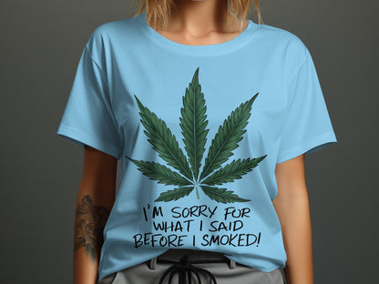 Herbal Apology - Humorous Cannabis Leaf Tee for Chill Vibes