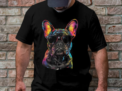 Vibrant Pup Tee - Frenchie Charm with a Colorful Twist!