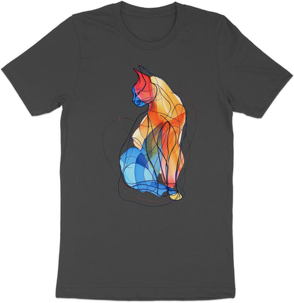 Prismatic Cat - Vibrant Art-Inspired Graphic Tee