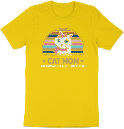 Retro Cat Mom Legend Tee - Chic Feline Fashion Statement