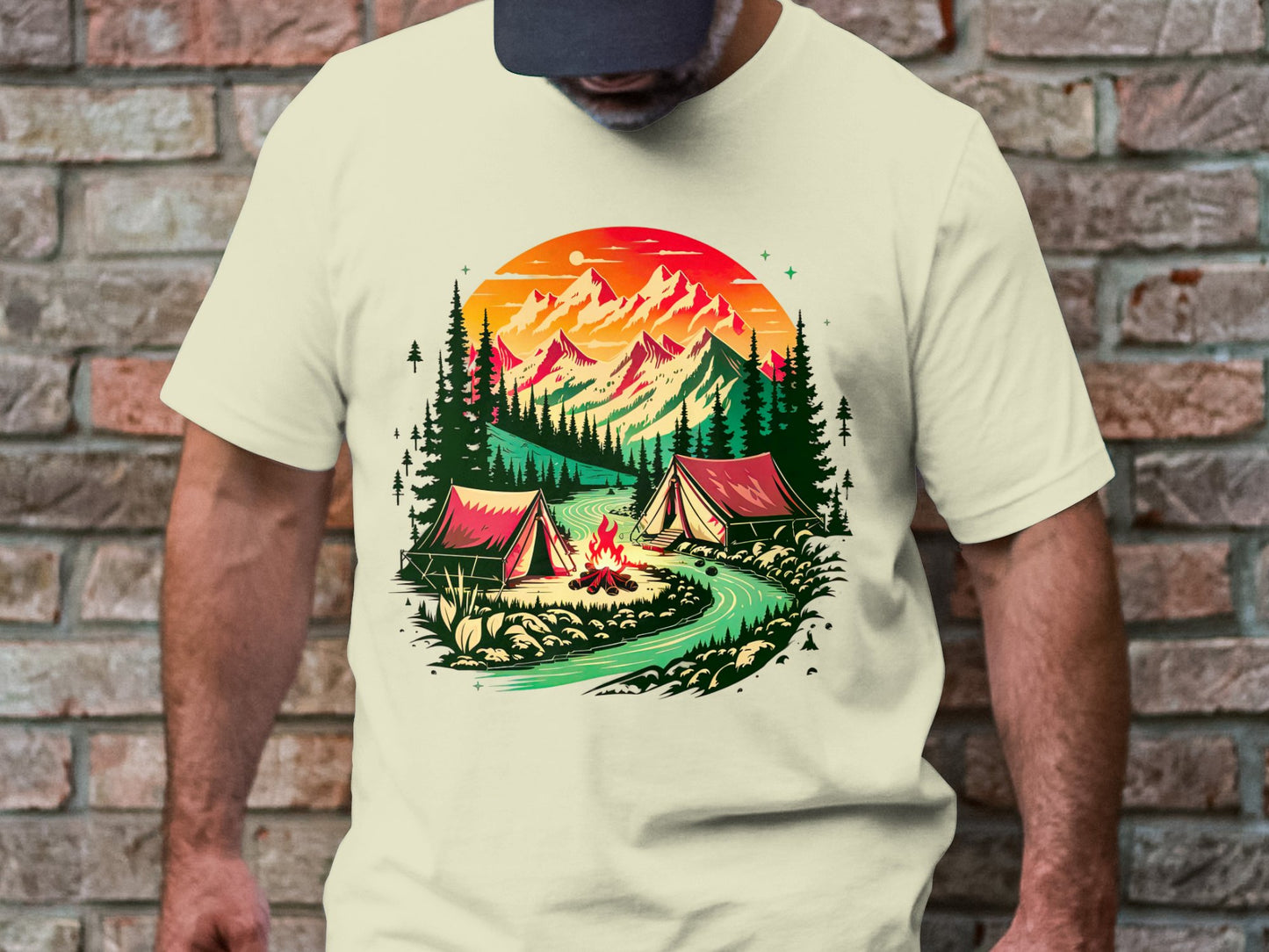 Bonfire Bliss by the River Tee – Embrace the Wilderness