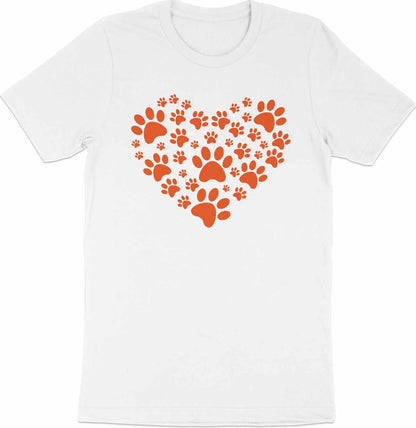 Paw-Filled Love Tee - Canine Devotion Heart Design
