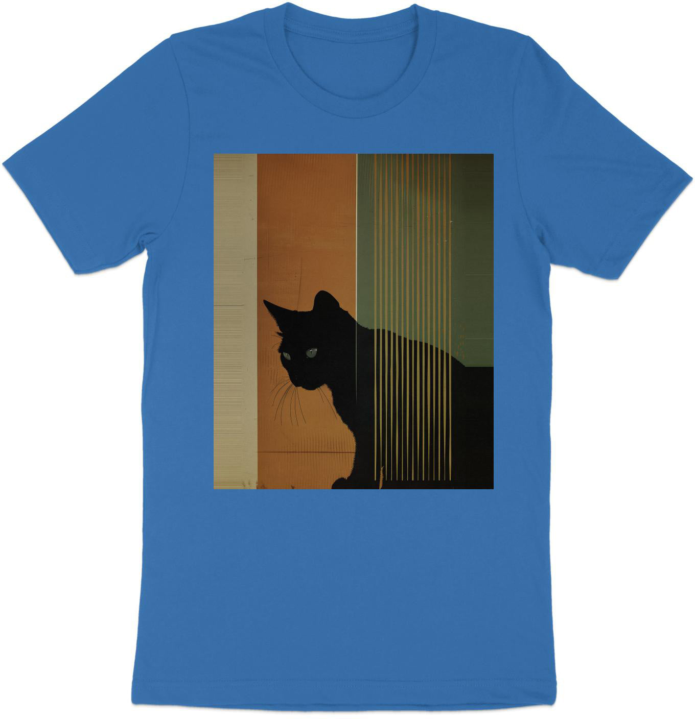 Nocturnal Gaze Cat Tee - Artistic Whiskers & Midnight Mystery