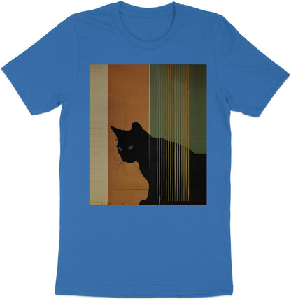 Nocturnal Gaze Cat Tee - Artistic Whiskers & Midnight Mystery