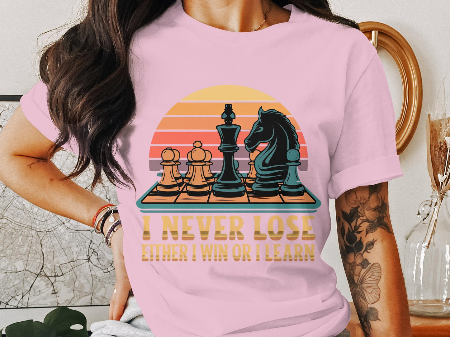 Master of the Game Chessboard Sunset Tee - Inspirational Strategy Shirt