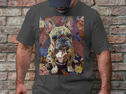 Frenchie in Floral Tee - Petals of Personality