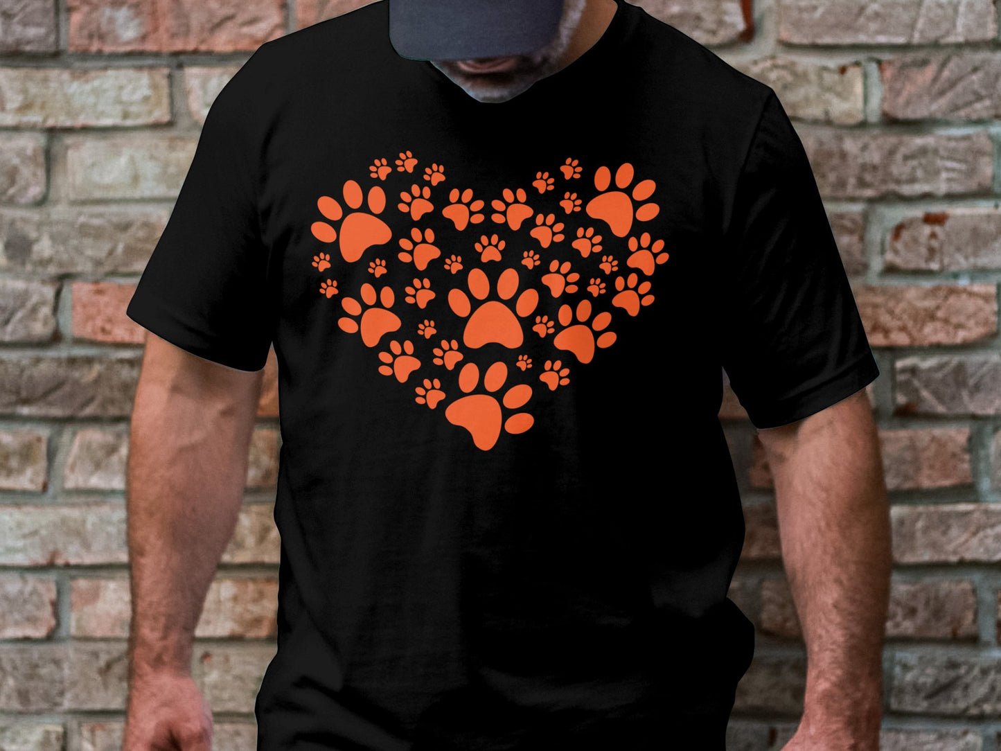 Paw-Filled Love Tee - Canine Devotion Heart Design