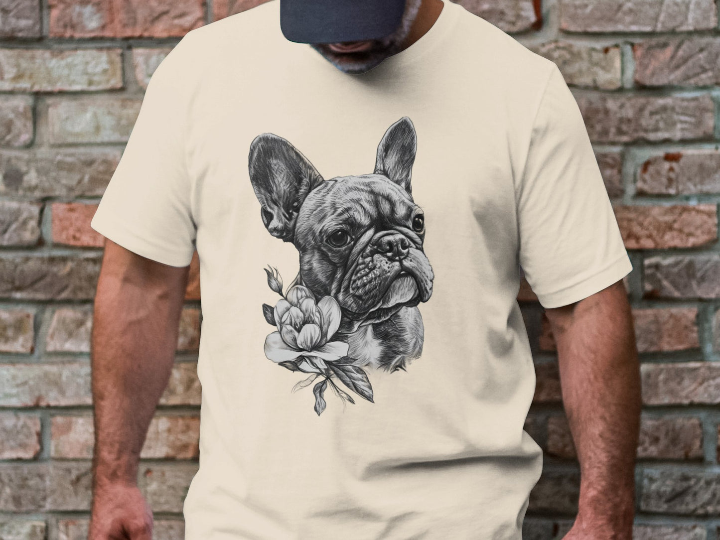 Frenchie Florals Tee - Elegance Meets Whimsy