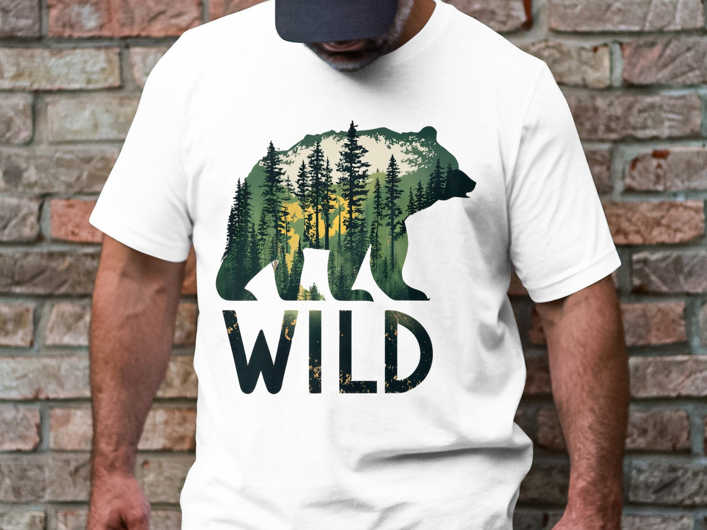 Wilderness Echo - Bear And Forest Vector Tee