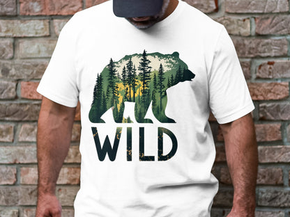 Wilderness Echo - Bear And Forest Vector Tee