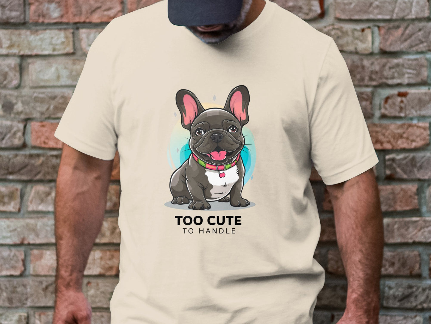 Too Cute Frenchie - French Bulldog Tee with Playful Charm