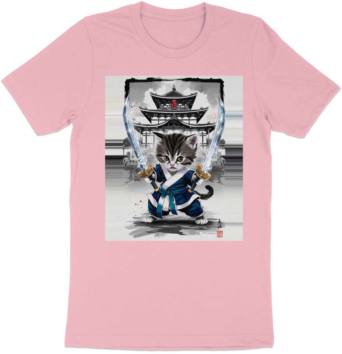 Samurai Kitten - Epic Warrior Cat Graphic Tee