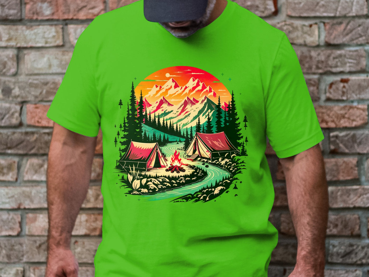 Bonfire Bliss by the River Tee – Embrace the Wilderness