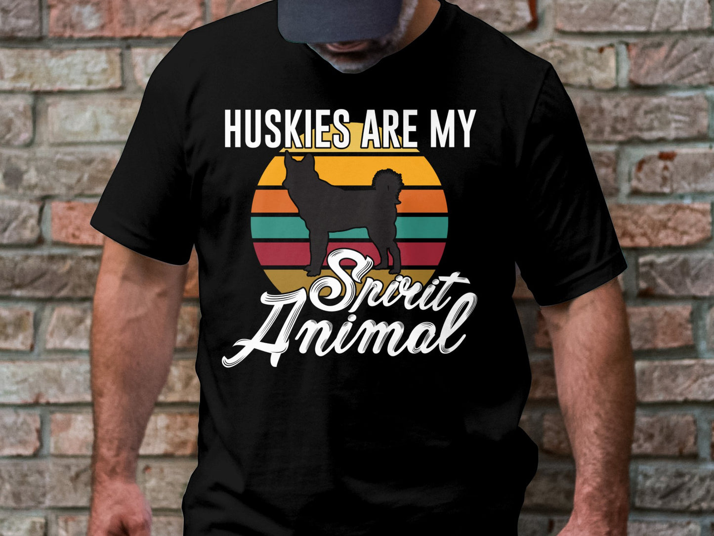 Retro Spirit Husky - 'Huskies are My Spirit Animal' Tee