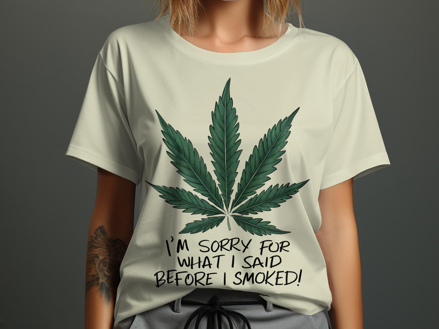 Herbal Apology - Humorous Cannabis Leaf Tee for Chill Vibes